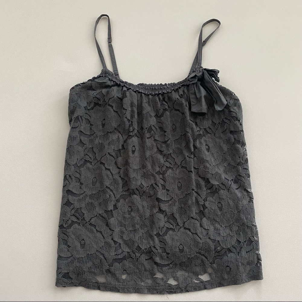Hollister Gray Lace Cami with Bow